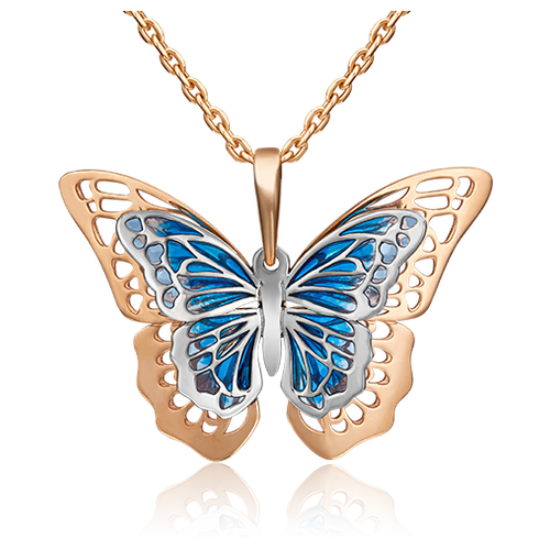 фото Platina подвеска «бабочка» из комбинированного золота с эмалью