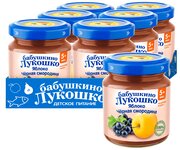 Пюре Бабушкино Лукошко яблоко-черная смородина, с 5 месяцев, 100 г, 6 шт.