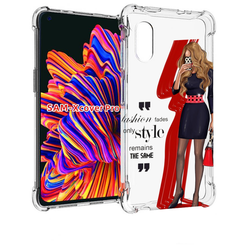 Чехол MyPads Модная-девушка женский для Samsung Galaxy Xcover Pro 1 задняя-панель-накладка-бампер чехол mypads модная девушка арт женский для samsung galaxy xcover pro 2 задняя панель накладка бампер