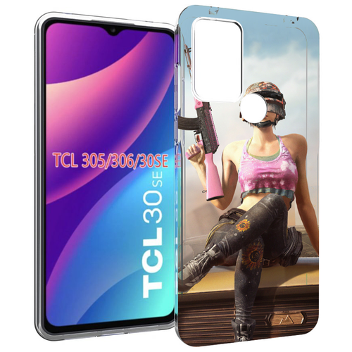 Чехол MyPads девушка из PUBG для TCL 30SE / TCL 305 / TCL 306 / TCL 30E задняя-панель-накладка-бампер чехол mypads девушка лиса для tcl 30se tcl 305 tcl 306 tcl 30e задняя панель накладка бампер