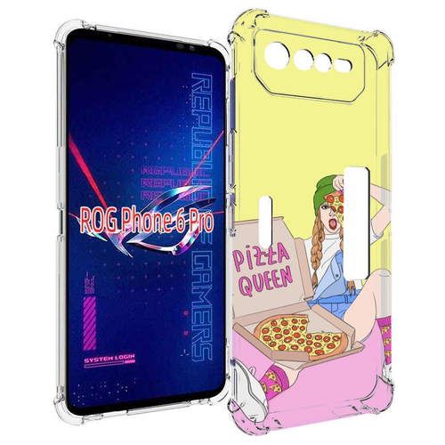 Чехол MyPads королева-пиццы женский для Asus ROG Phone 6 Pro задняя-панель-накладка-бампер