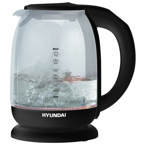 Чайник электрический Hyundai HYK-S3809 1.7л. 2200Вт черный (корпус: стекло)