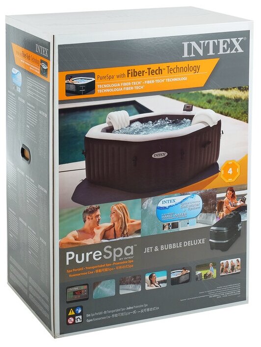 Intex 28458 (201х71, аэор+гидро) Надувной бассейн джакузи PureSpa Jet and Bubble Deluxe - фотография № 6