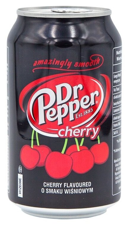 Газированный напиток Dr.Pepper Cherry / Др.Пеппер Вишня 330 мл. (Польша) - фотография № 5