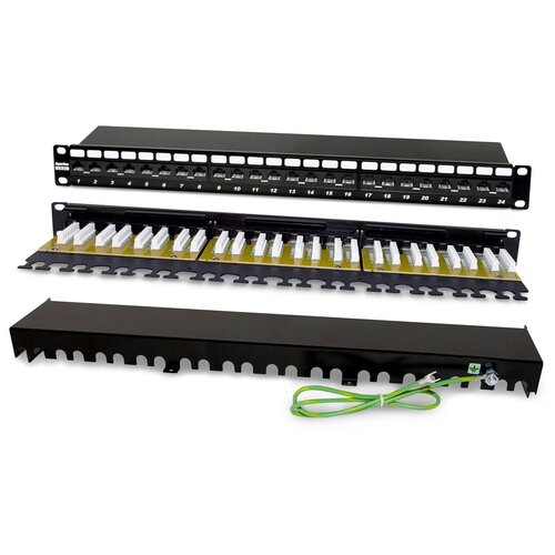 Патч-панель Hyperline (PP2-19-24-8P8C-C6A-110D) патч панель teracom pro 19 cat 6 1u неэкранированная utp 24 порта rj 45 dual idc ekf trpppnl6utp1u24 1 шт