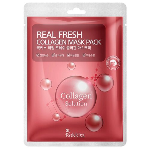 Маска для лица ROKKISS REAL FRESH с коллагеном, восстанавливающая, 23 мл