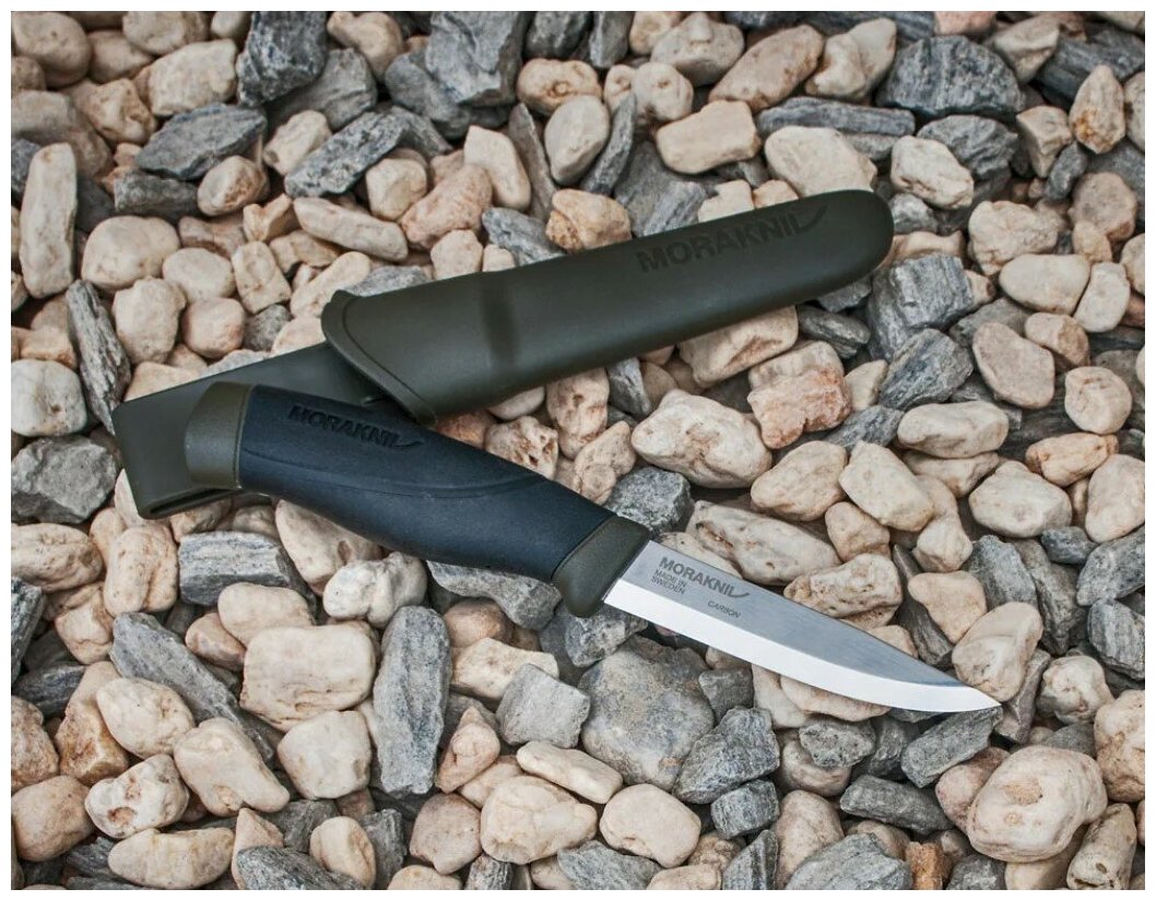 Нож фиксированный MORAKNIV Companion MG (углеродистая сталь) черный/хаки - фотография № 12