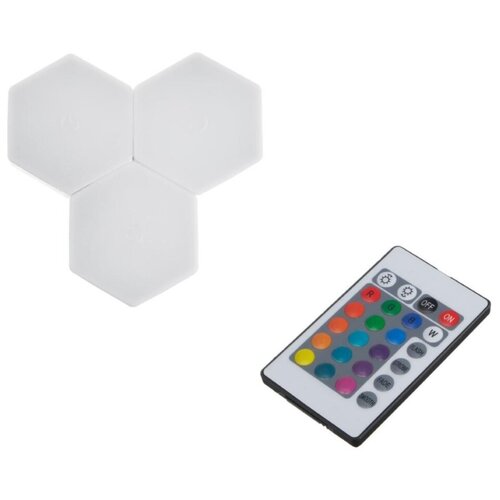 Светильник сенсорный Hexagon Соты с пультом RGB Light 85х74х27мм 3 шт