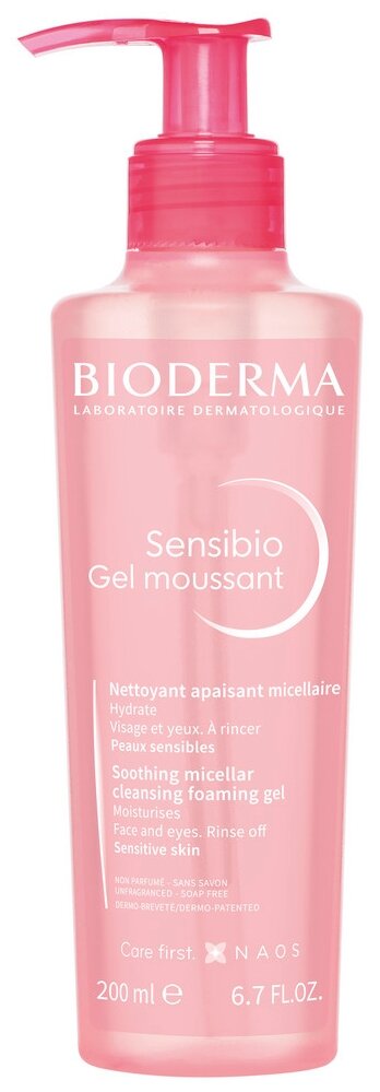 Bioderma гель очищающий Sensibio (с дозатором), 200 мл - фотография № 1