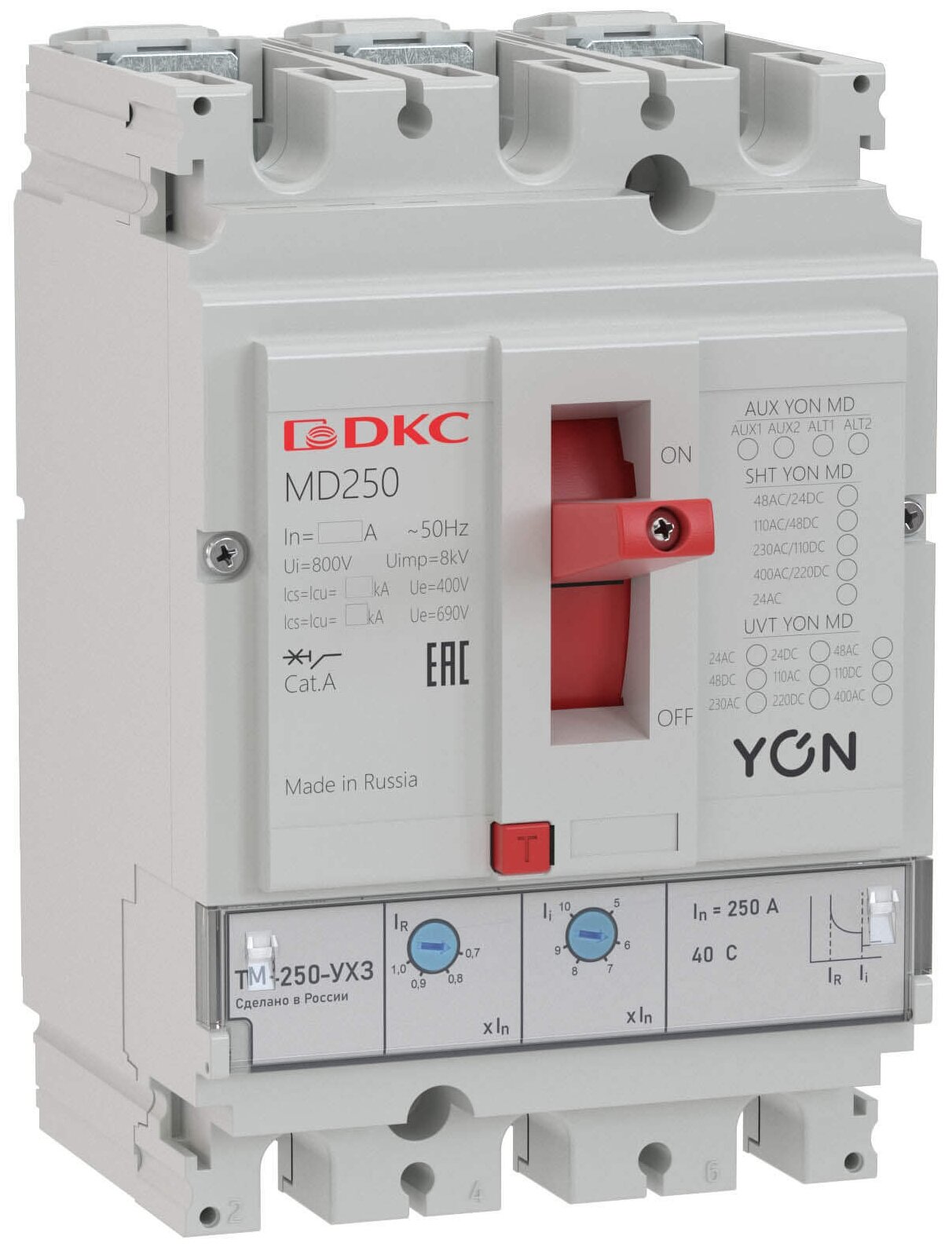 Автоматический выключатель DKC YON MD250L-TM160 25kA 160 А