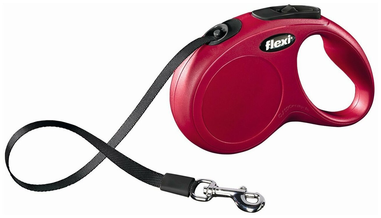 Flexi рулетка New Classic для собак до 15 кг (5 м лента) S, Красный