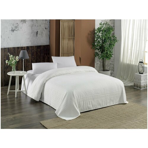 Жаккардовая махровая простыня 11708 Bali кремовый Two Dolphins (кремовый), Простыня 200x220