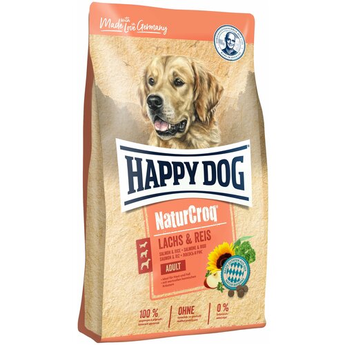 Сухой корм для собак с лососем Хэппи Дог Happy Dog Natur Croq Lachs & Reis, 11 кг