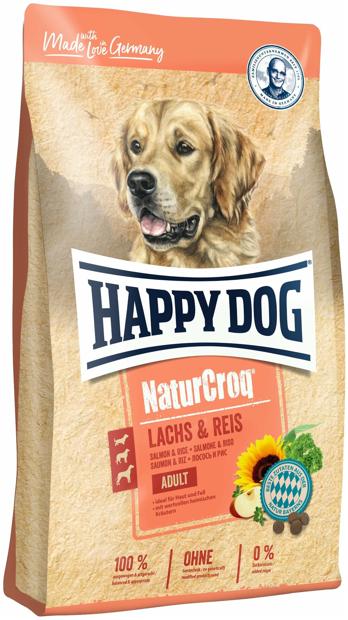 Сухой корм Happy Dog NaturCroq Adult Salmon and Rice для собак всех пород с лососем и рисом 11 кг