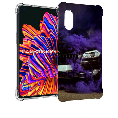 Чехол MyPads бмв-с-фиолетовым-дымом мужской для Samsung Galaxy Xcover Pro 1 задняя-панель-накладка-бампер