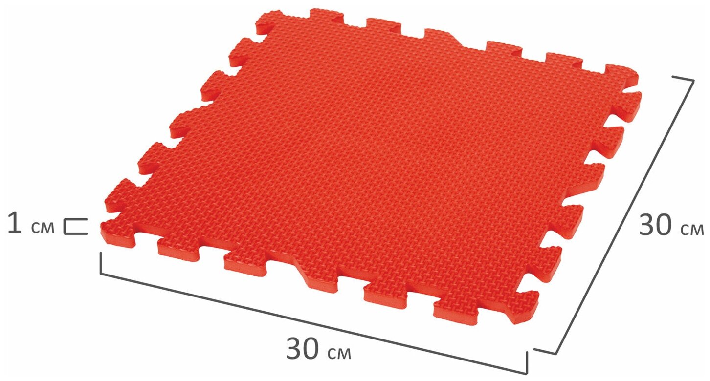 Коврик-пазл напольный ЮнЛандия, 0,9х0,9 м, мягкий, цветной, 9 элементов, 30х30 см, толщина 1 см