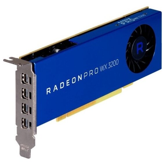 DELL Видеокарта Dell PCI-E 490-BFQS AMD Radeon Pro WX3200 4096Mb 128 GDDR5 mDPx4 HDCP oem low profile 490-BFQS