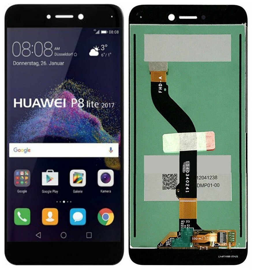 Дисплей для Huawei P8 Lite (2017) в сборе с тачскрином, черный