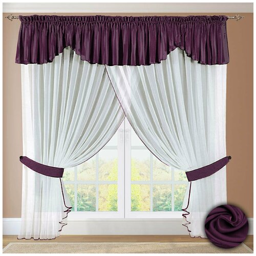 РеалТекс Шторы с ламбрекеном Vonnie Цвет: Фиолетовый