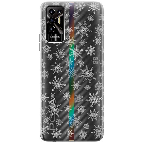 Силиконовый чехол с принтом Fairy Snowflakes для Tecno Pova 2 / Техно Пова 2 силиконовый чехол на tecno pova 2 техно пова 2 с 3d принтом disgruntled cat прозрачный