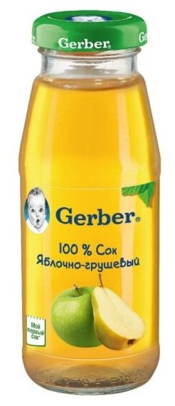 Сок GERBER (Гербер) Яблоко с грушей осветленный с 4 мес 0,175 л - фотография № 4