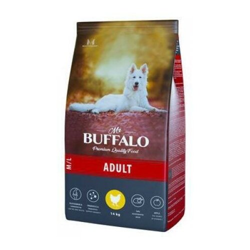 Сухой корм для собак средних и крупных пород Mr.Buffalo Adult M/L с чувствительным пищеварением с курицей 14 кг. корм для собак proplan 14кг крупных пород курица рис 12367260