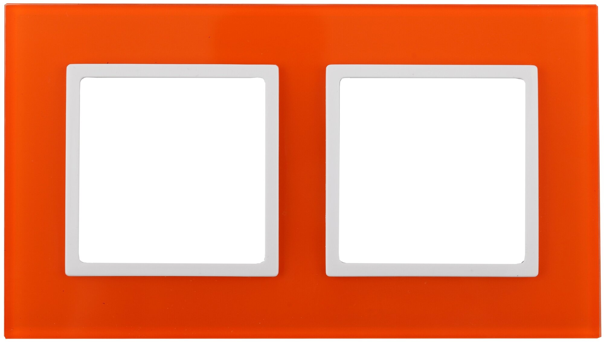 Рамка на 2 поста стекло ЭРА 14-5102-22 Elegance, оранжевый+бел арт. Б0034495 (1 шт.)