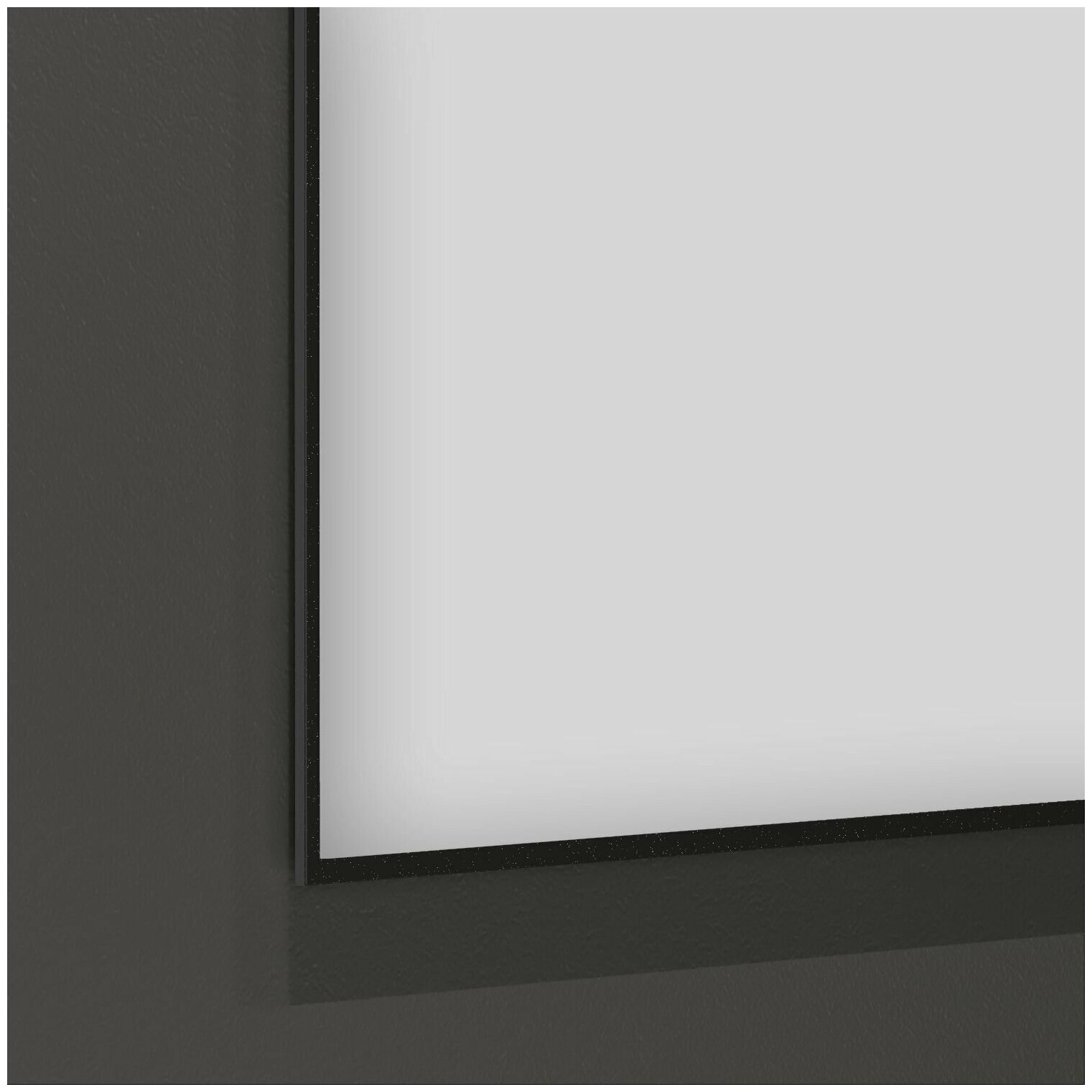 Настенное зеркало в ванную Wellsee 7 Rays' Spectrum 172200700 : влагостойкое прямоугольное зеркало 70х100 см с черным матовым контуром - фотография № 2