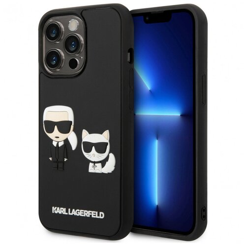 Чехол Karl Lagerfeld 3D Rubber Karl and Choupette Hard для iPhone 14 Pro Max, цвет Черный (KLHCP14X3DRKCK) чехол karl lagerfeld 3d rubber karl and choupette hard для iphone 14 цвет черный klhcp14s3drkck