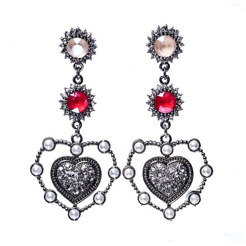 Серьги с подвесками Moon Paris, бижутерный сплав, серебряный