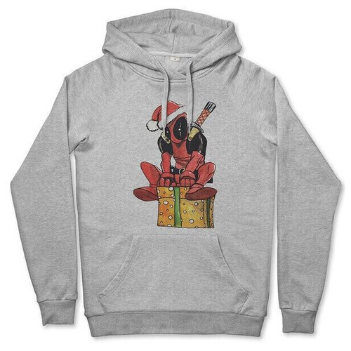 фото Худи dreamshirts с принтом новогодний антигерой мужской серый 48 dream shirts