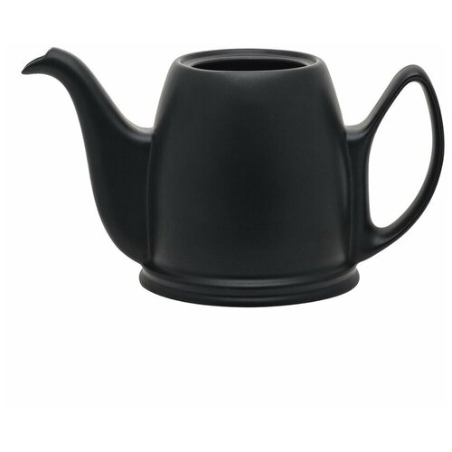 Фарфоровый черный заварочный чайник на 6 чашек с оливковой крышкой. Salam Mat Black 240138 , 900 мл, Degrenne
