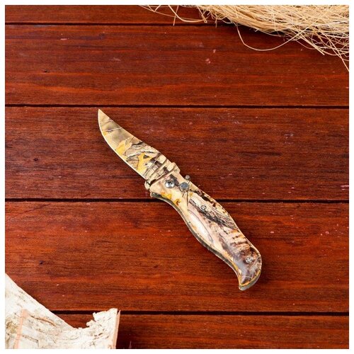 фото Нож перочинный теропром 1568967 "орёл" лезвие 7,5 см, (фиксатор, кнопка) 17см товар без выбора конкретного цвета