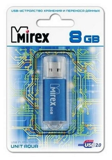 Флешка Mirex Unit aqua 8 Гб usb 2.0 Flash Drive - синий