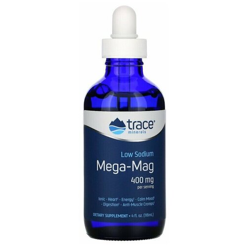 Купить Trace Minerals ® Mega-Mag (Жидкий магний с низким содержанием натрия) 400 мг 118 мл, Trace Minerals Research