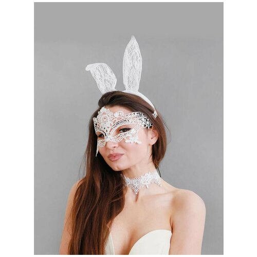фото Карнавальный костюм/набор страна карнавалия зайчик, ободок-ушки + чокер + маска