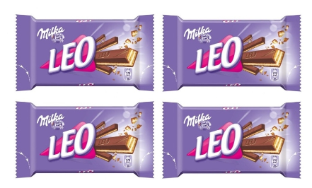 Вафли шоколадные Milka Leo (Милка Лео) - 33,3 гр - 4 шт. (Европа).