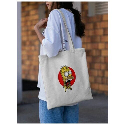 Женская сумка шоппер с принтом Гомер Симпсон
