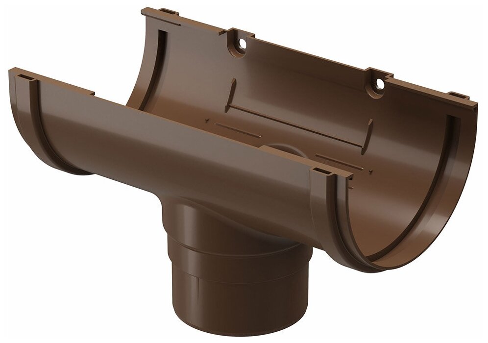 Воронка желоба пластиковая Docke Standard d120-80 мм коричневый RAL 8017