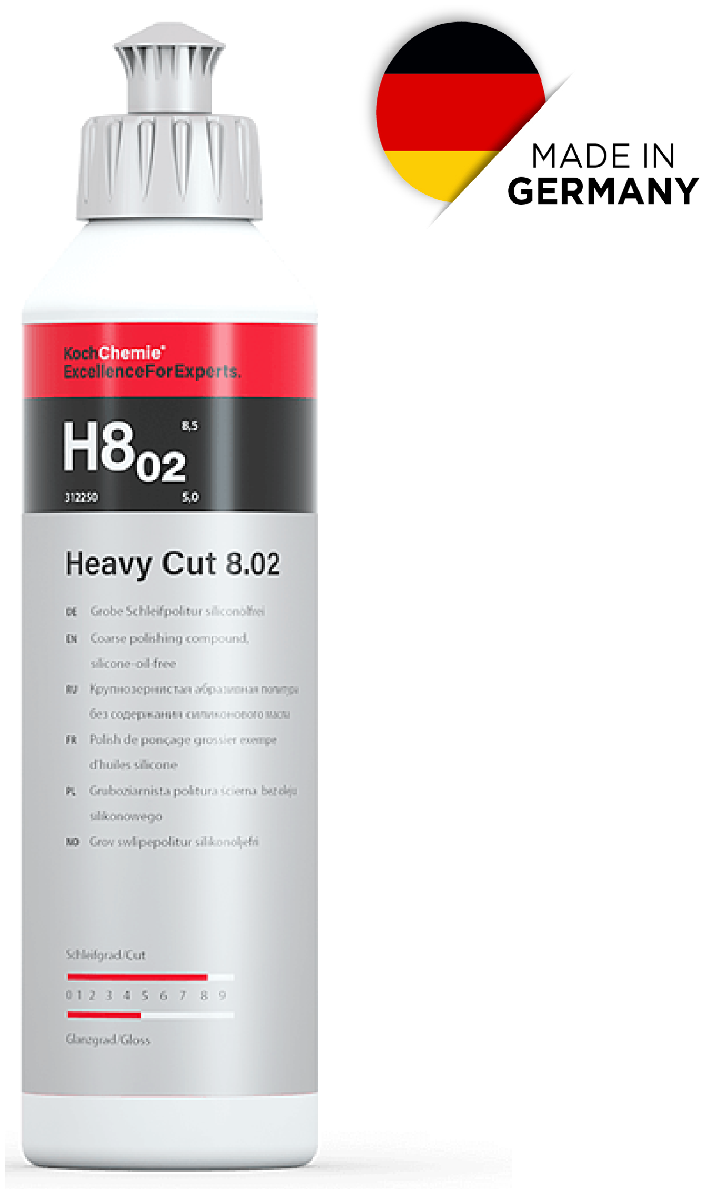 KCx HEAVY CUT H8.02 - Шлифовальная паста для полировке твердых и полутвердых лаков. № 312250 (250мл) Koch Chemie