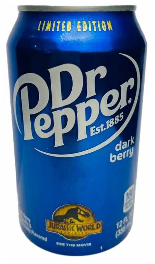 Doctor Pepper Dark Berry Jurassic World - CША - 0.355 л. - Dr.Pepper - 3 шт. - фотография № 3