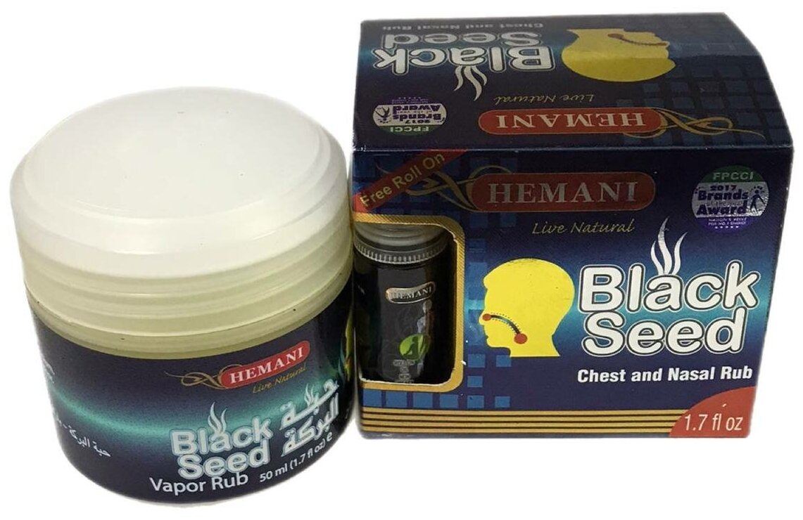 Мазь Hemani Black Seed с черным тмином - согревающее средство от гриппа, боли