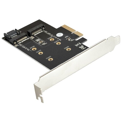 Exegate EX283713RUS Переходник EXE-509 M.2 B key + M.2 M Key -> PCI-Ex4/SATA переходник m 2 nvme pci e ssd adapter 42 60 80 110