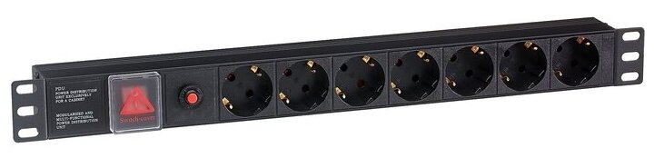 Блок розеток (PDU) ExeGate ServerPro PDU-19H702 Al-7S-C14-SW-O (EX280837RUS)