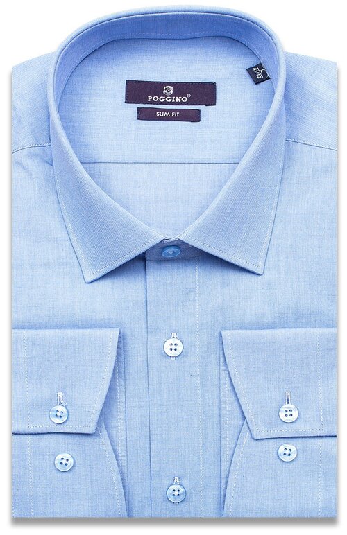 Рубашка POGGINO, размер (46)S, голубой