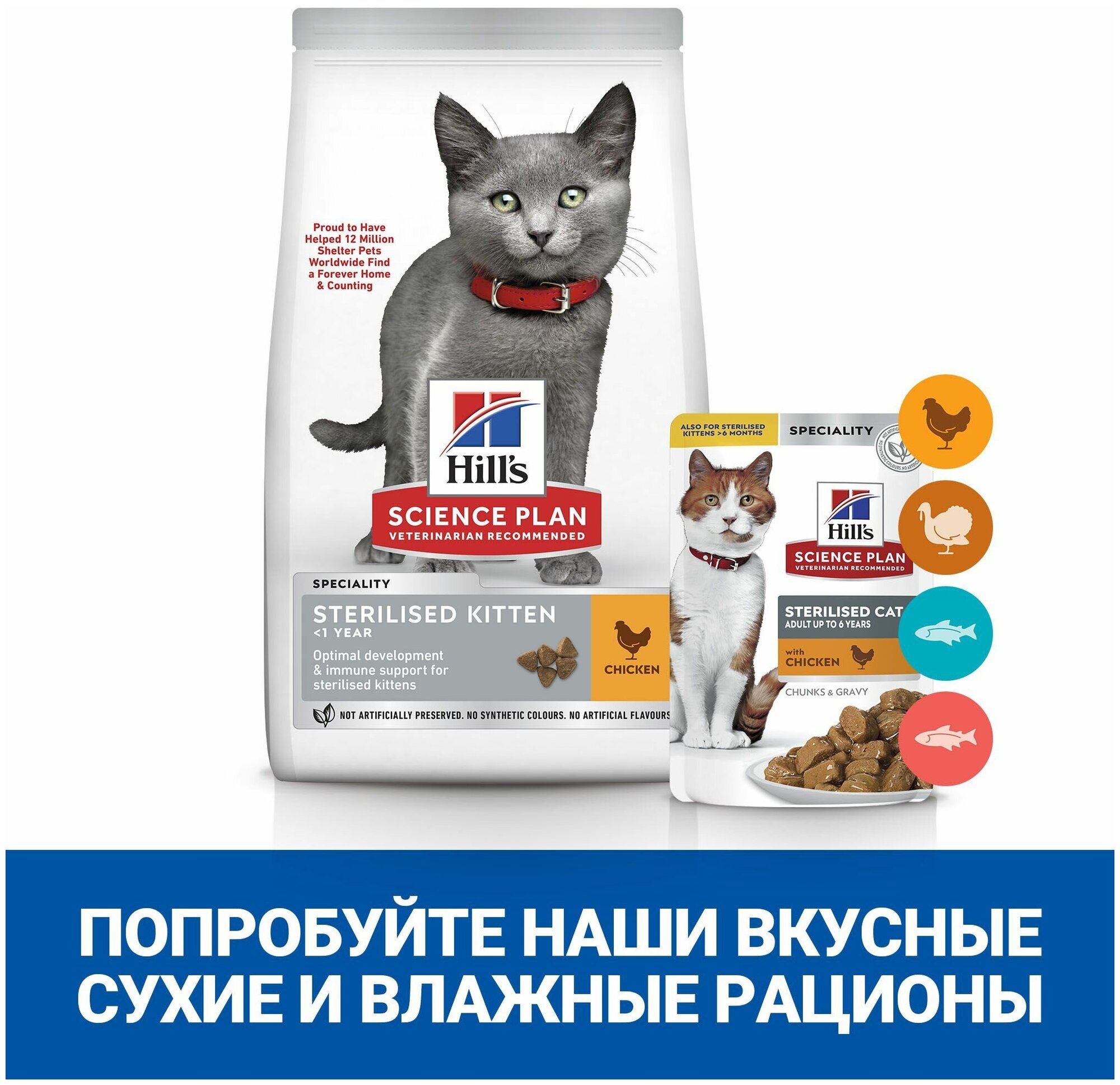 Сухой корм Hill's Science Plan для стерилизованных котят, с курицей, 1.5 кг - фотография № 5