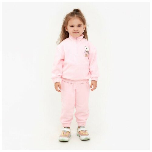 фото Комплект одежды minaku, худи и брюки, повседневный стиль, размер 104, розовый
