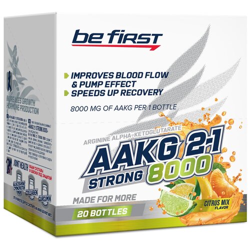 Предтренировочный комплекс Be First AAKG 2:1 Strong 8000 цитрусовый микс 20 шт. 500 г 20 шт. 25 мл