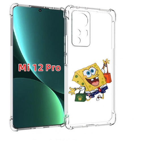 Чехол MyPads модный-спанч-боб для Xiaomi 12S Pro задняя-панель-накладка-бампер