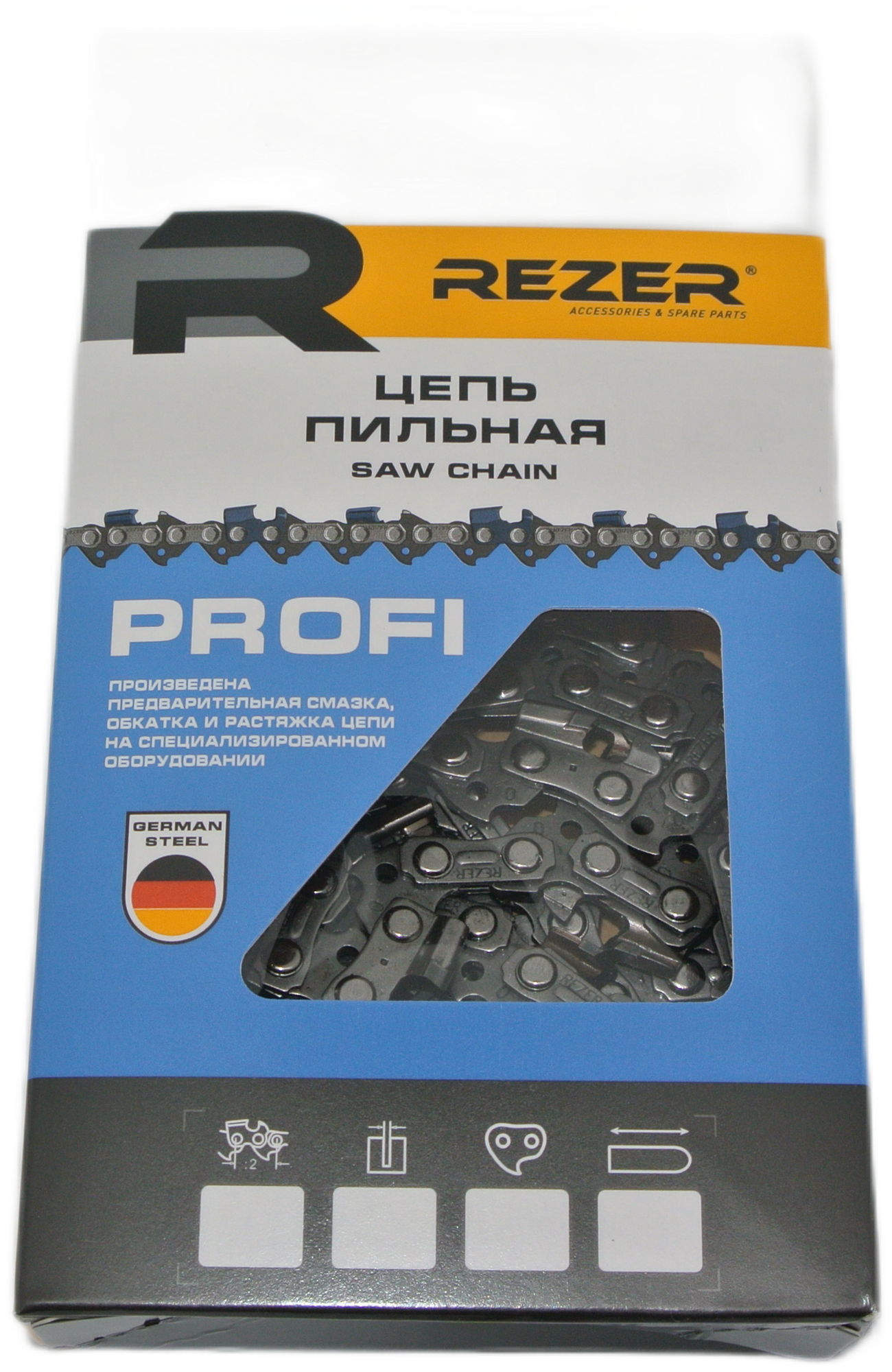 Цепь 3/8"-13- 52 зв. Rezer CVXL93PRO победитовая напайка (картон)